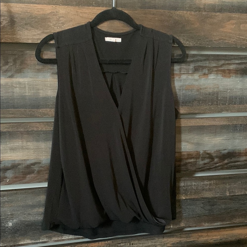 Maurices Black Sleeveless Wrap Blouse